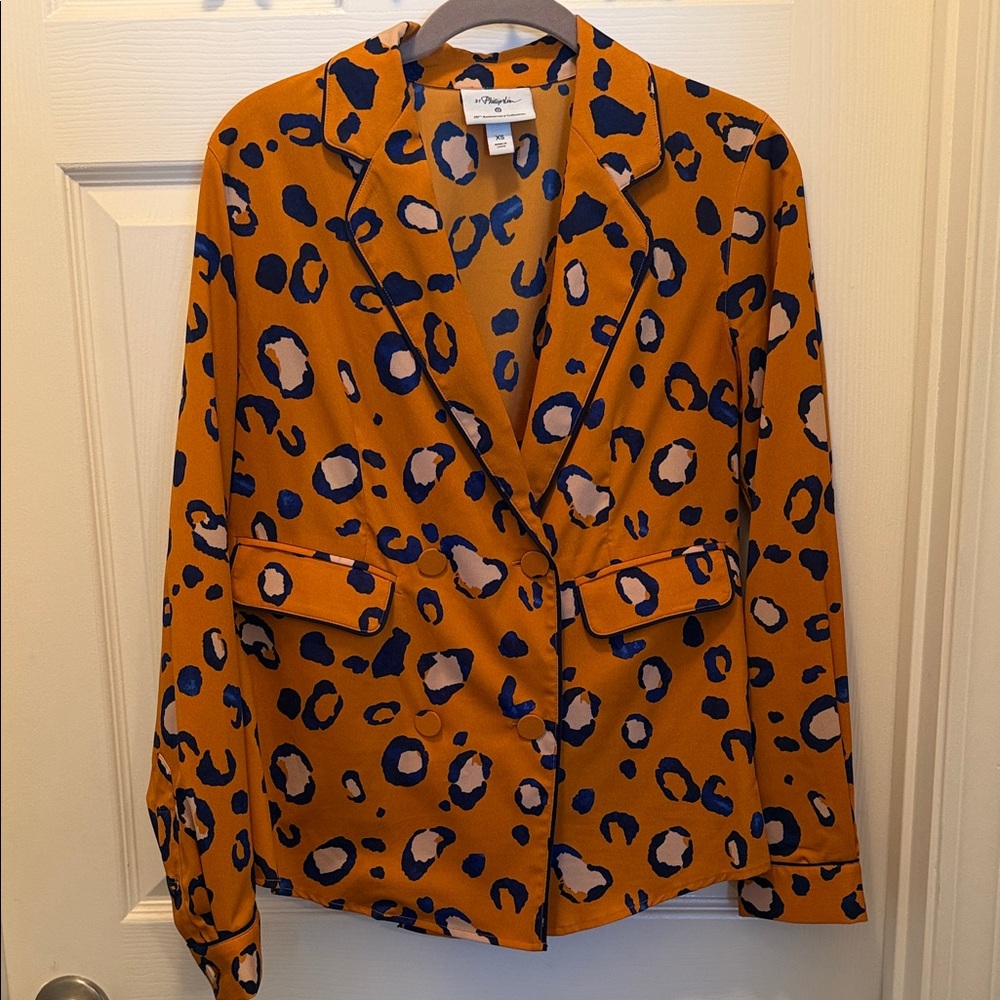 3.1 Phillip Lim for Target Orange and Blue Leopard Blazer
